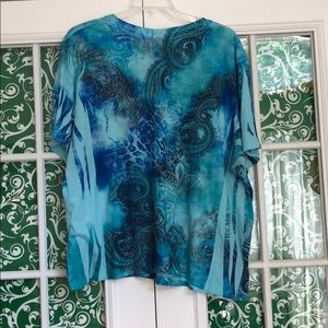 Liz & Me Tops - Sparkly Blue and Green Top Liz & Me Tops - Sparkly Blue and Green Top